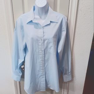 Perfect condition Foxcroft size 10 light blue button-up blouse